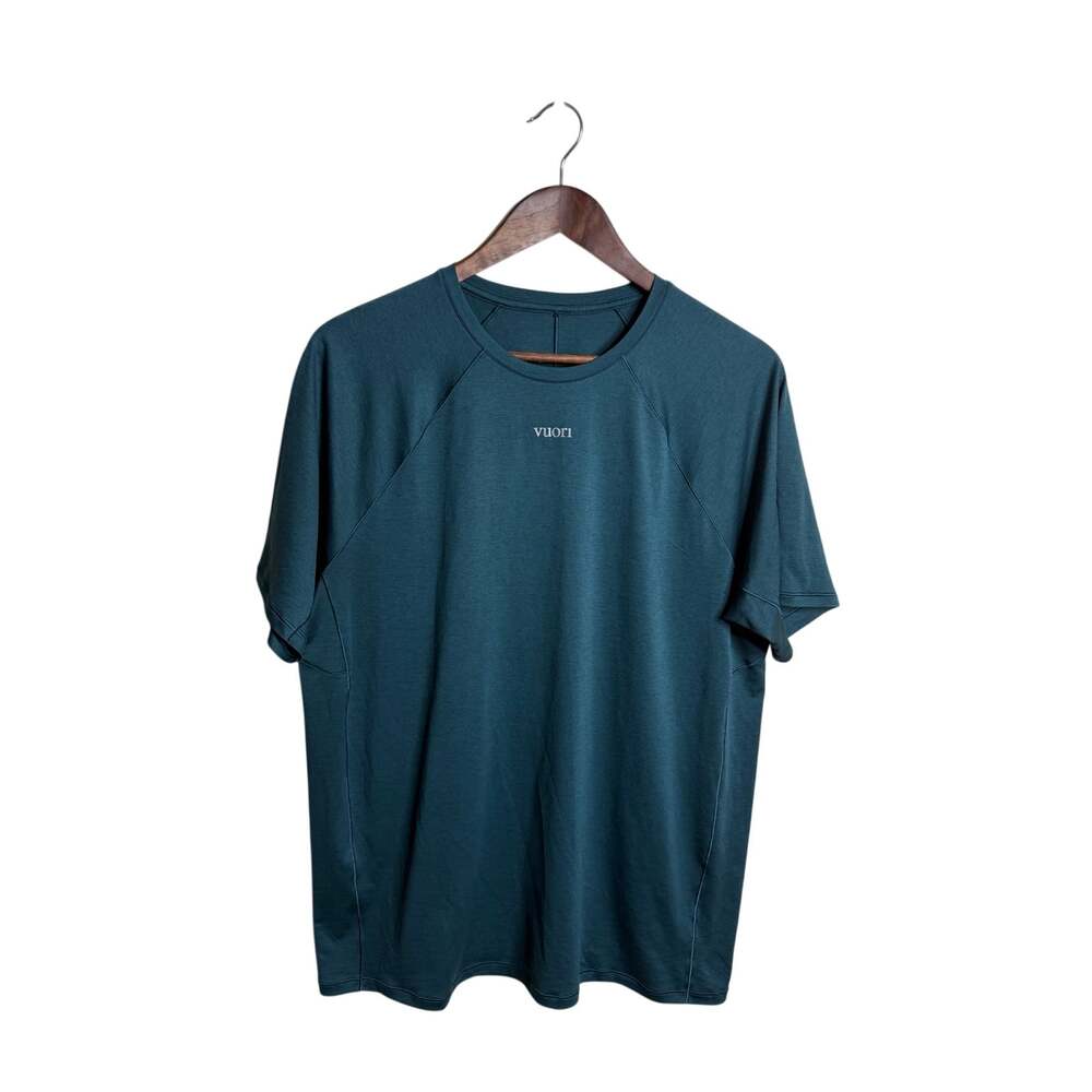 Vuori Precept Tech Tee Men's M Raglan Sleeve Performance Athletic Shirt Teal